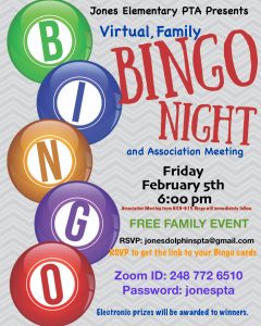 Association Meeting and Family Bingo Night @ Zoom